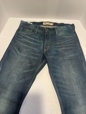 Levi’s 514 Slim Straight Jeans Mens 34x32 Medium Wash Faded Distressed Denim